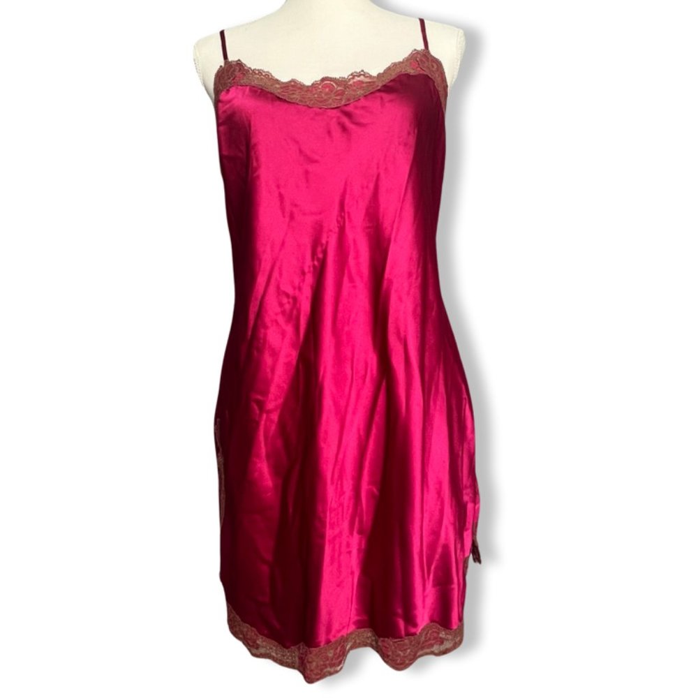 Vintage Victoria's Secret Slip Lingerie Pink and Gold | Size Medium